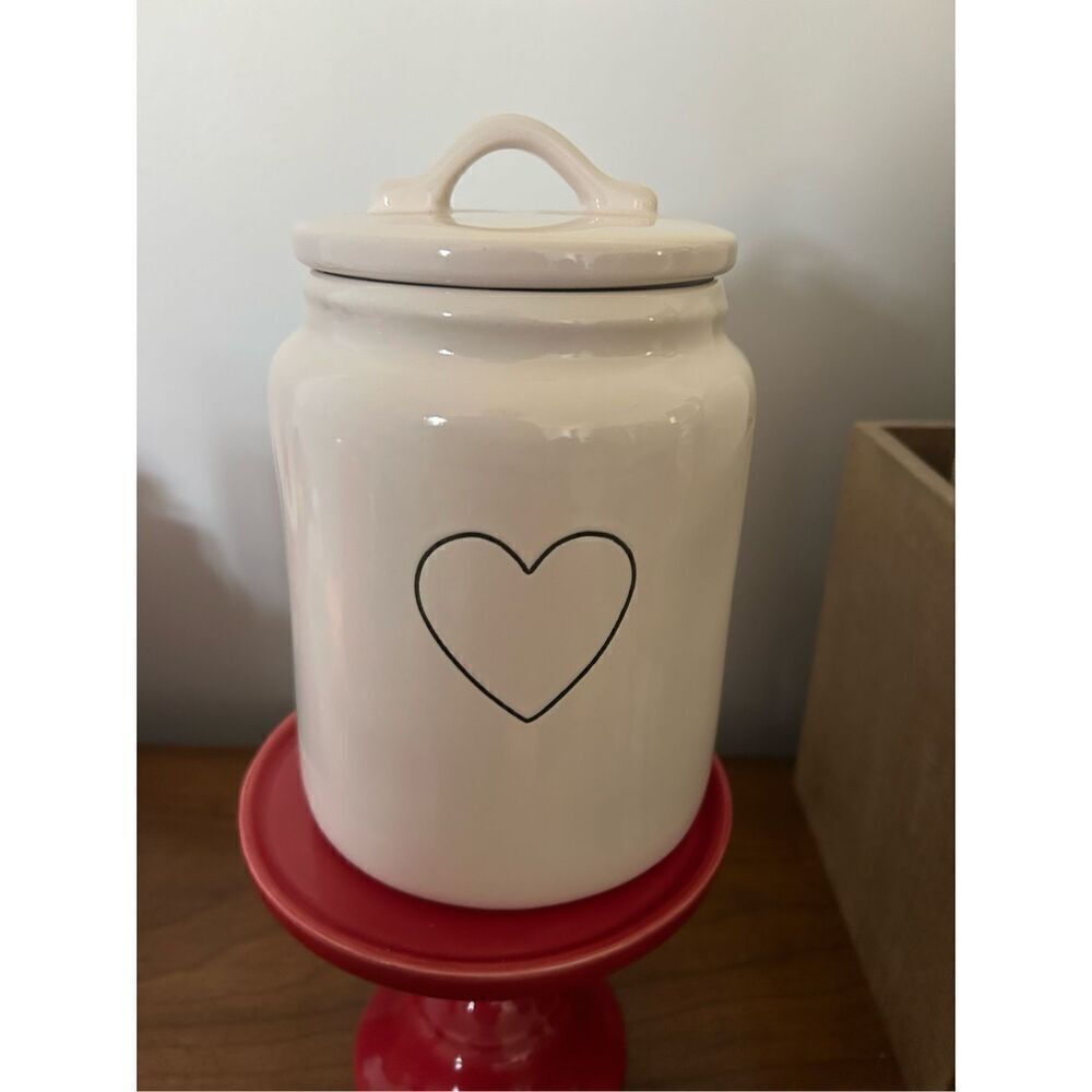 Rae Dunn Black Heart Canister